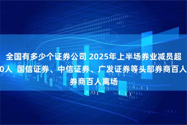 全国有多少个证券公司 2025年上半场券业减员超6800人  国信证券、中信证券、广发证券等头部券商百人离场