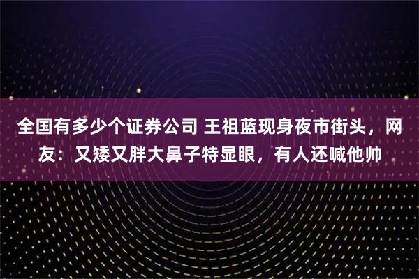 全国有多少个证券公司 王祖蓝现身夜市街头，网友：又矮又胖大鼻子特显眼，有人还喊他帅